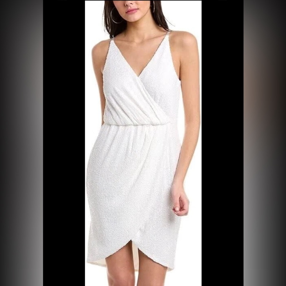 TRINA TURK ALLURE WRAP STYLE MINI/MIDI DRESS